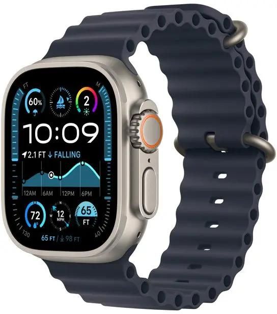 Смарт-часы Apple Watch Ultra 2 2024 A2986,  49мм,  синий/титан [mx4d3lw/a]